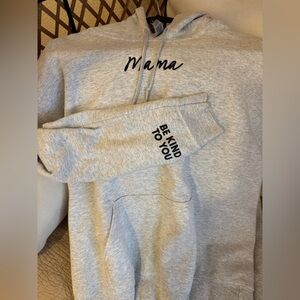 LMSS Mama Embroidered Grey Hoodie Large